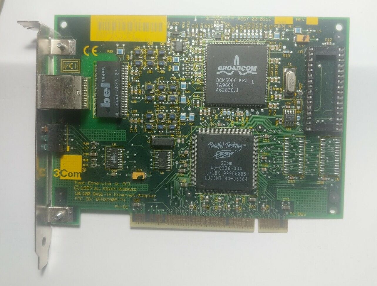 3Com Fast EtherLink XL PCI (3C905C-T4) Network Adapter - Rare 100BASE-T4 BCM5000 Popularna, bezpłatna wysyłka