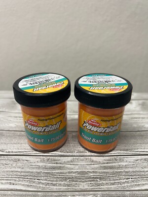 2 BERKLEY POWERBAIT ORIGINAL SCENT  FL. ORANGE TROUT DOUGH BAIT
