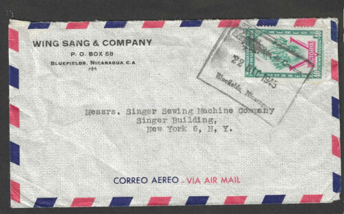 1945 BLUEFIELDS, NICARAGUA À NEW YORK, MACHINE À COUDRE NY-SINGER CO. - Photo 1/1