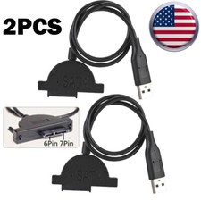 2PCS USB 2.0 to Mini Sata II 7 6 13Pin Adapter for Laptop CD/DVD ROM Drive Cable
