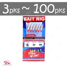 Premium Size 6 Fishing sabiki Bait Rigs High Carbon steel 6-Hook Fish Skin FW469