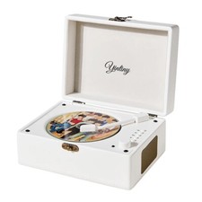White Leather Suitcase CD Player