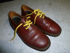 DR MARTENS ORIGINAL CHERRY RED / BROWN SHOES UK 6 NO STITCHING UK SHOES