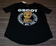 WOMEN'S TEEN Guardians of The Galaxy I AM GROOT Marvel Comics T-shirt SMALL NEW