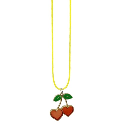 Trend Sweet Cherry Pendant Necklace 2023 Women Clavicle Collar Chain Wax Rope - Picture 2 of 13