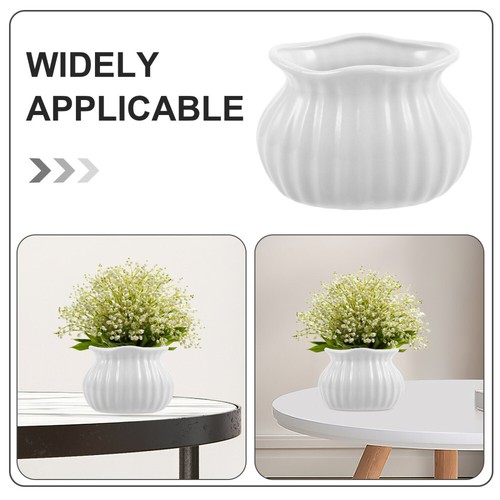 Keramik Vase Ornamente für Deko weiß modern Schreibtisch Gesteck Dekoration - Bild 4 von 12