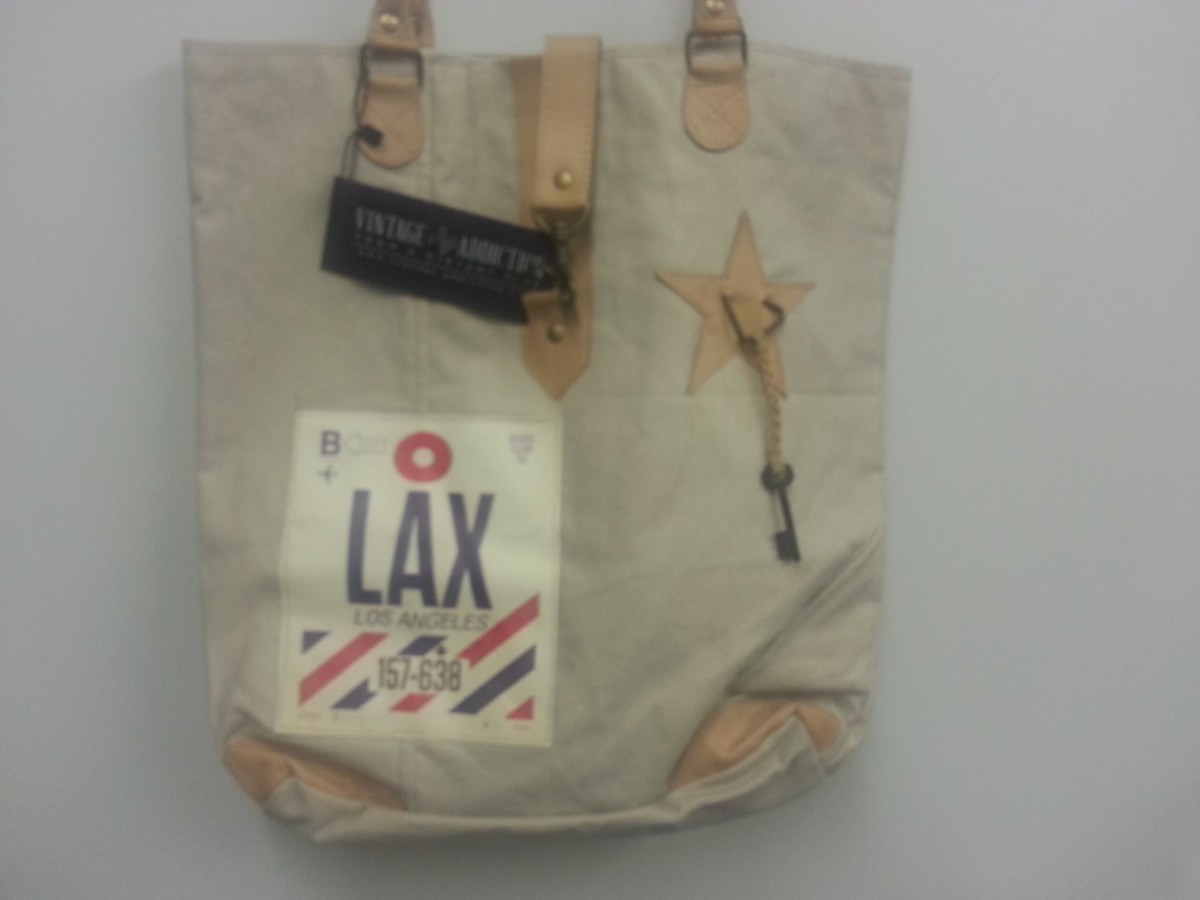Vintage Addiction Recycled Military Tent Canvas Tote Purse Carry