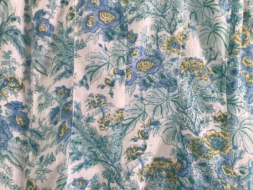 VINTAGE ANOKHI Summer Dress Sz 10 12 14 Blue Floral Artisan Boho Midi Maxi India - Picture 10 of 16