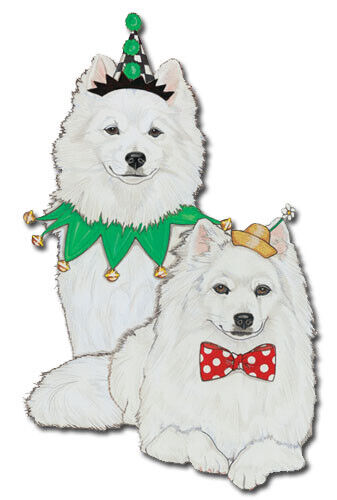 Amerikanischer Eskimo Eskie Magnet Holz - Bild 1 von 1