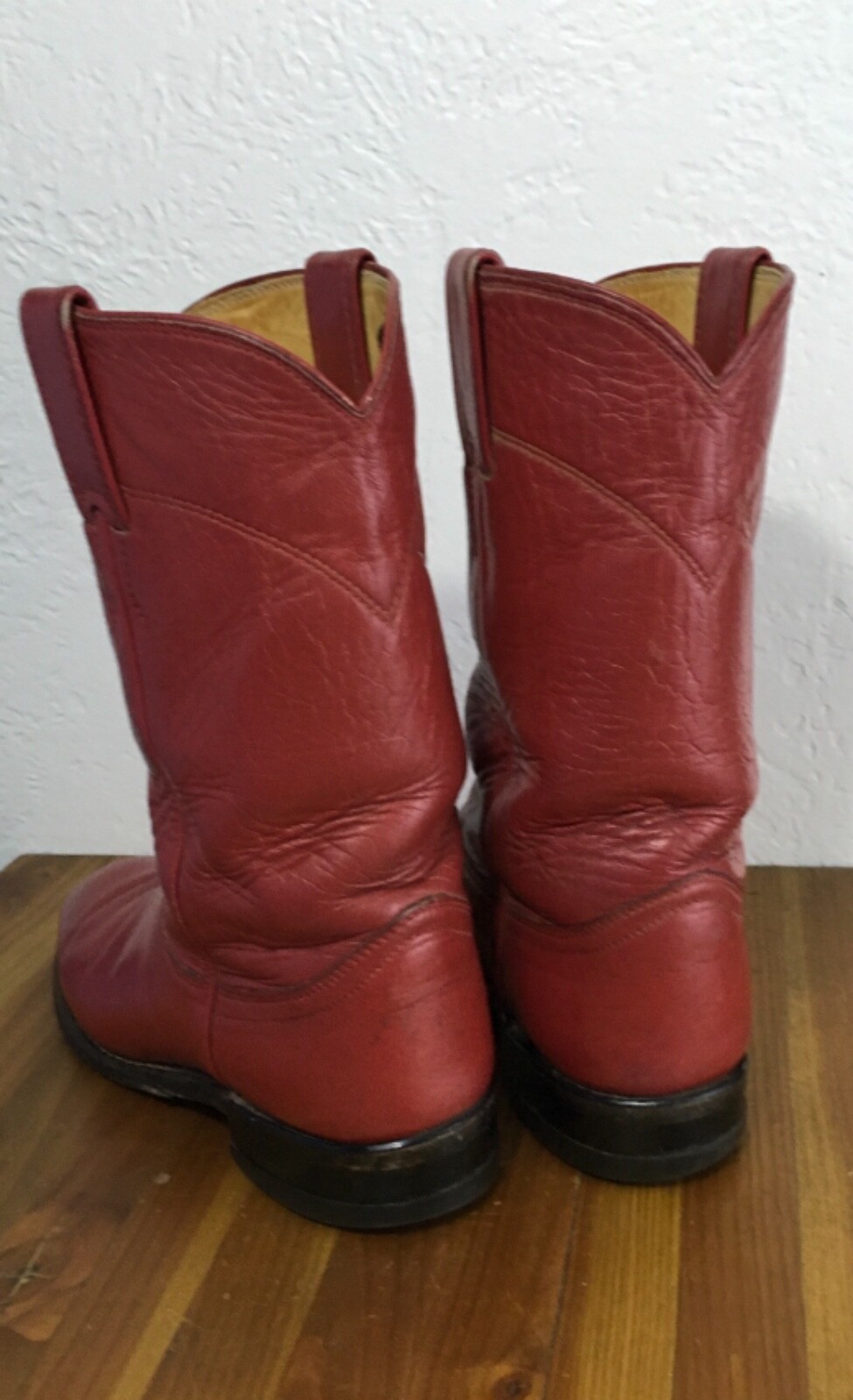 Justin, red leather, roper, western boots, ladies… - image 6