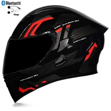 Bluetooth Modular Motorcycle Helmet Dual Visor Flip Up Crash Bike Helmet DOT