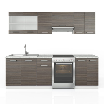 Vicco cuisine raul, grisblanc, 240 cm , pt marbre