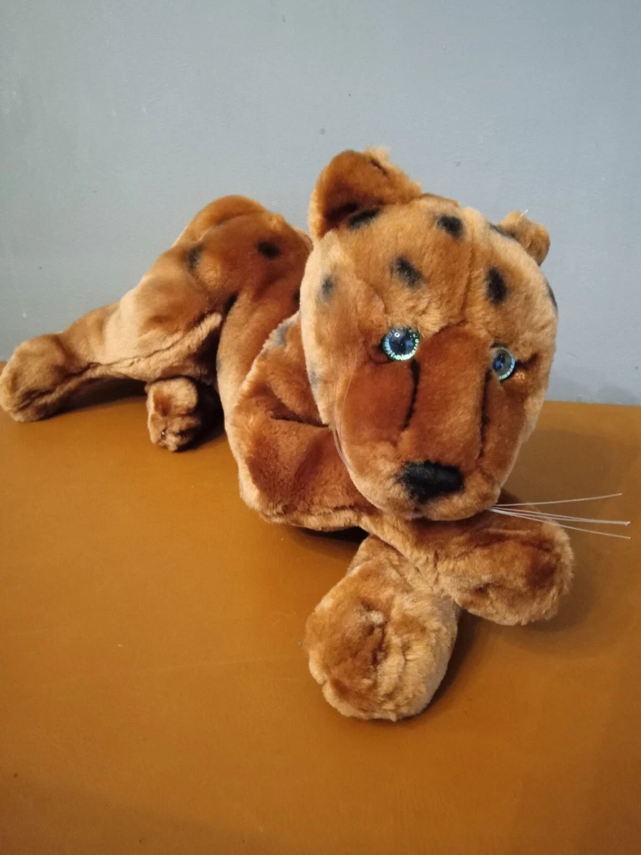 RAINFOREST CAFE TOY Brown Black CHEETAH Leopard Blue Eyes Plush