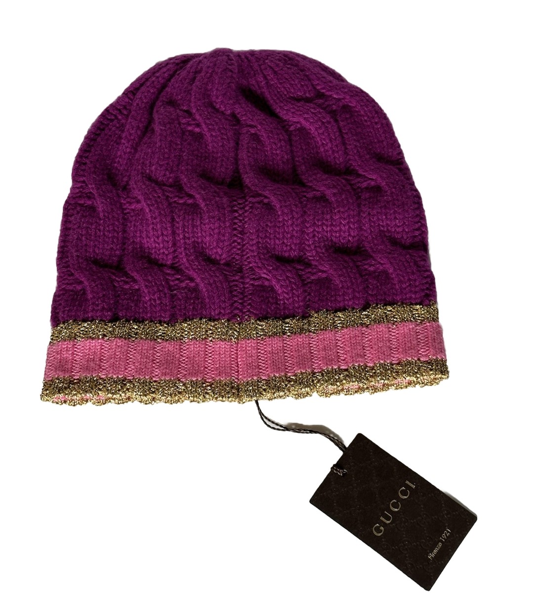 NWT Gucci Cashmere Beanie Lilac Medium Cashmere beanie Gucci Purple size M International in  main image 4