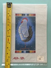 Rooster, hand painted needlepoint canvas, NEW, 18 Count