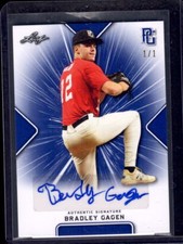 Bradley Gagen BA-BG4 2021 Leaf Perfect Game 1/1 (Proof) Blank Back Blue Auto