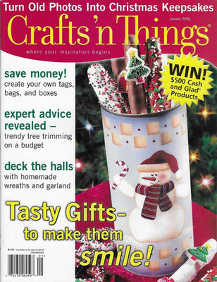 Crafts n Things Magazine Jan 2006 Christmas Keepsakes Tasty Gifts Wreaths Tags