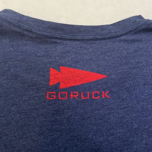 GORUCK Mens T-Shirt Large Blue Crew Neck Performance Arrow Logo Workout