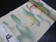 Washable Kimono Small Pattern Cloth with Cherry Blossoms, Cream, 38cm x 12.5m