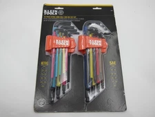 Klein Tools BLS18 Hex Key Wrench Set Color Coded SAE and Metric Heat-Treated NEW