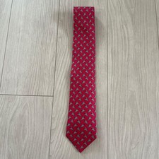 Cravatta Hermès Silk Red Horse Jockey Design ottima usata 80 cm originale...