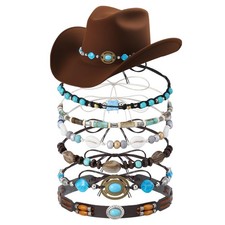 APLZGMG 6Pcs Cowboy Hat Bands, Adjustable 42-64 cm/16.5-25.2 in , Multicolor