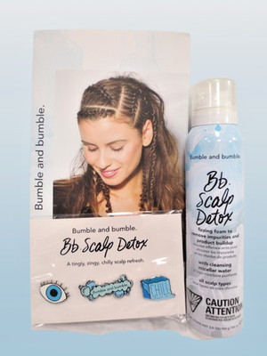 BUMBLE AND BUMBLE BB SCALP DETOX FIZZING FOAM FOR ALL HAIR TYPES 3.5 OZ + 3 PINS