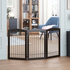 Spirich Freestanding Wire Pet Gate for Dogs, 30 inches Tall Dog Gate for The ...