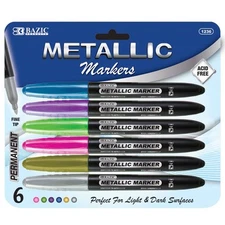 Bazic 6 Metallic Markers (1236-12)