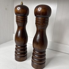 Vintage Wooden Salt Shaker And Pepper Grinder...