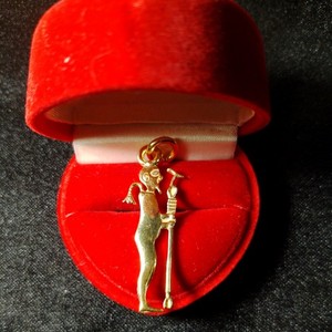Authentic Gold plated over sterling silver the king of fertility charm, + Free Shipping.
