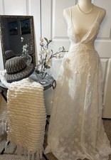 Milly Cabana Floral Cotton Eyelet Semi Sheer Halter Wedding Resort Dress - 350