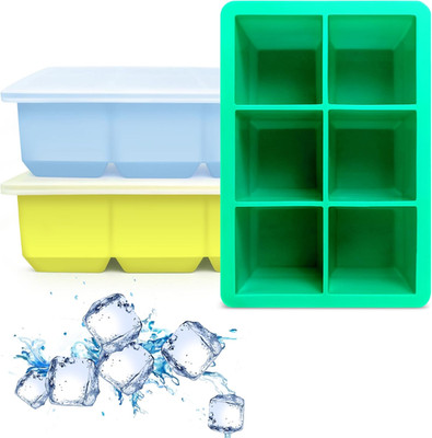 Silicone Ice Cube Trays 3 Pack - Large Size Silicone Ice Cube Molds with Leak Pr