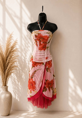 Vintage Y2K My Michelle Dress Size Small Fairy Strapless Tropical