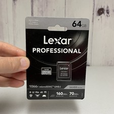 Lexar 64GB Professional 1066x SDXC Memory Card UHS-I C10 U3 V30 Full HD 4K