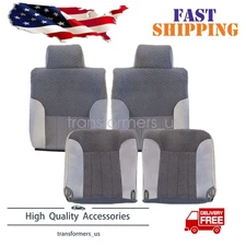 FITS 1994-1997 Dodge Ram 1500 2500 3500 Driver & Passenger Cloth Seat Cover Gray