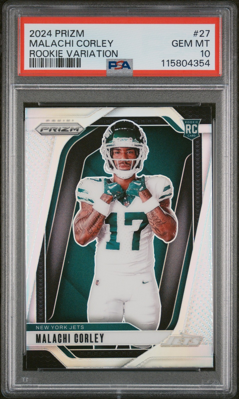 2024 Panini Prizm #27 Malachi Corley RC Silver Prizm Rookie Variation PSA 10