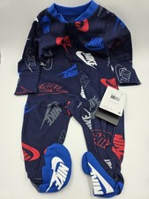 Baby Nike Logo Zip Footed Sleep  Play Cotton Blend 6 Months New with Tags