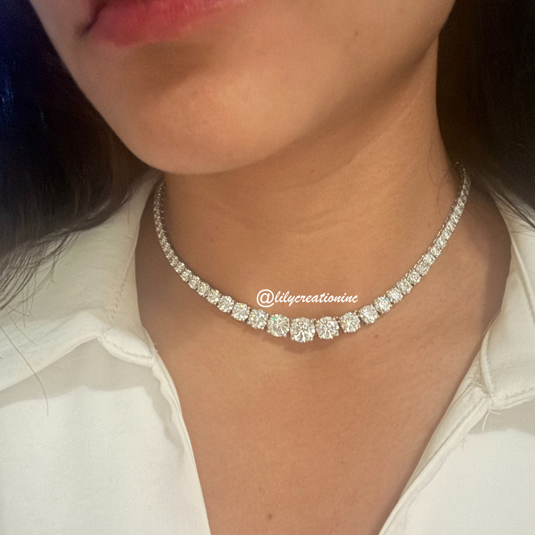 23 Carat Graduated Lab Grown Diamond Tennis Choker image 5