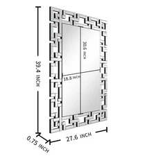 Venetian Beveled Accent Wall Mirror Silver Middle