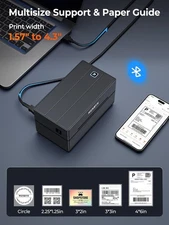 Bluetooth Thermal Label Printer, 130B Wireless 4x6 Shipping Label Printer