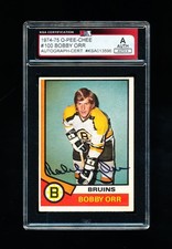 1974 OPC HOCKEY 100 BOBBY ORR KSA CERTIFIED AUTOGRAPH BRUINS AUTO