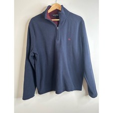 Brooks Brothers Mens Fleece Quarter Zip Pullover Navy Blue Sz L Old Money Preppy