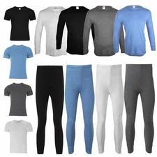 Mens Thermal Long Johns Top Bottom Underwear Trouser TShirt Set Full Half Sleeve