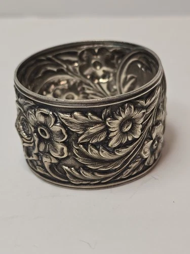 Sterling Silver Napkin Ring ~ Maryland Rose Repoussé #28 by S. Kirk & Son