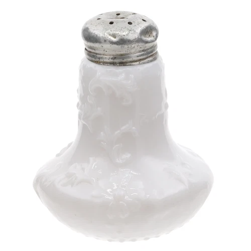 Victorian EAPG Dithridge Beaded Bottom Milk Glass Single Salt Shaker 3" Tall