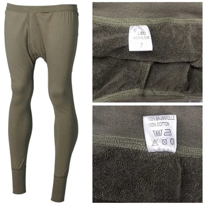 Leo Köhler Bundeswehr Unterhose lang Oliv Winterausführung Plüsch BW Unterwäsche
