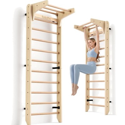 Multi-Function Gymnastics Swedish Ladder Wall Mounted Wooden Indoor Home Gym