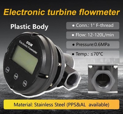 Digital Turbine Flow Meter 1 Inch Fuel Diesel Liquid High Precision Industrial