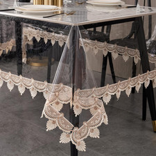 Clear Plastic Table Cover Protector, Square Waterproof Oilproof Vinyl Tablecloth